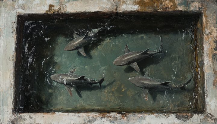 Haie im Wasserbecken